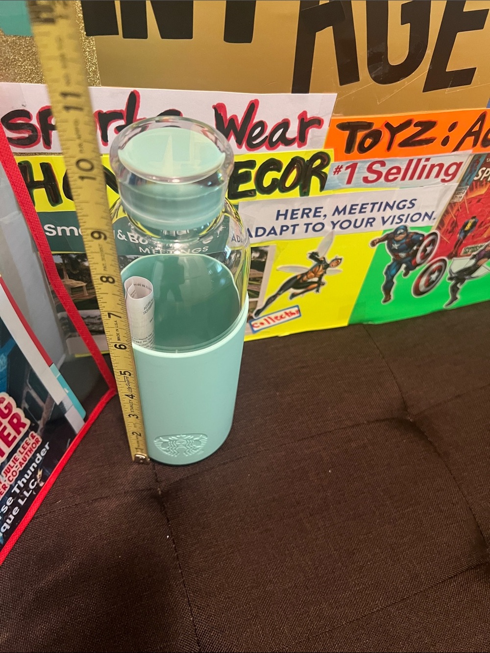 #2532*Starbucks Mint Green Glass Bottle with Silicone Sleeve and Clear Lid - Picture 4 of 16